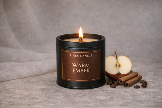 Warm Ember Geurkaars – Appel & Kaneel | Houten Lont